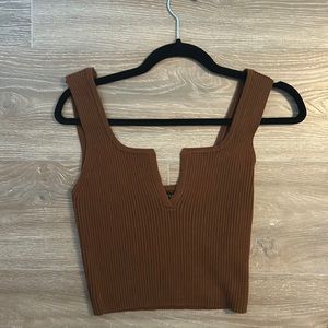 Brown soft crop top